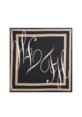 Women's Black TH Heritage Script Silk Scarf Tommy Hilfiger AW0AW17967-BDS