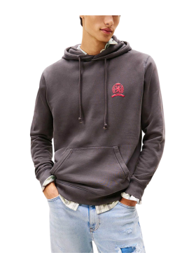 Men's Black Tjm Reg Washed Crest Play Hoodie Tommy Jeans DM0DM22085-BDS