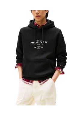 Men's Black Oval Graphic Hoodie Tommy Hilfiger MW0MW40864-BDS