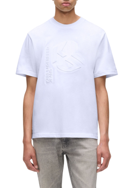 Men's White KLJ Reg SS Embossed Logo Tee Karl Lagerfeld Jeans A4M17033-100 WHITE