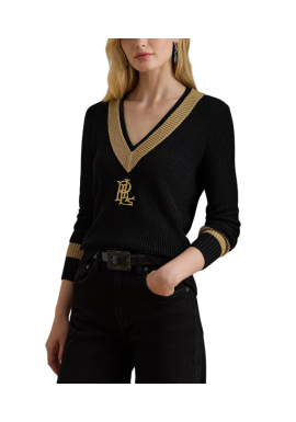 Γυναικείο Meren Πουλόβερ Μαύρο Ralph Lauren 200979666001-BLACK/GOLD
