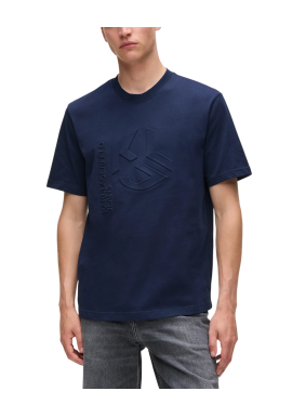Men's Black KLJ Reg SS Embossed Logo Tee Karl Lagerfeld Jeans A4M17033-310 BLACK IRIS