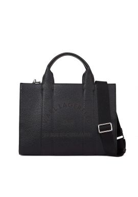 Women's Black K/RSG Pebble Square Med Tote Bag Karl Lagerfeld A4W30264-999 BLACK