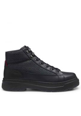 Men's Black Leather Urian Boots Hugo 50552644-001