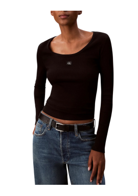 Γυναικείο Μακρυμάνικο Τοπ Μαύρο Calvin Klein LV047D218G-UB1