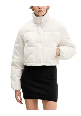 Γυναικείο Κοτλέ Puffer Μπουφάν Εκρού Tommy Jeans DW0DW21658-YBH