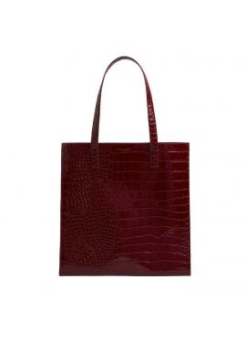 Women's Burgundy Wenella Croc Effect Large Icon Bag Ted Baker 281942-WINE