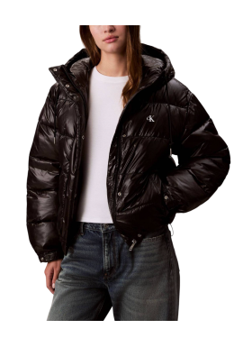 Women's Black Shine Puffer Jacket Calvin Klein LV047D505G-UB1