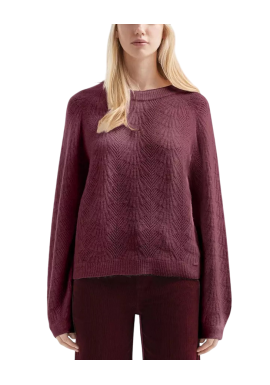 Women's Burgundy Knitted Sweater S.Oliver 2172029-39W0
