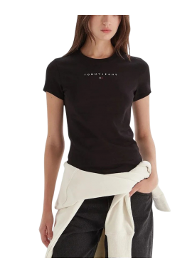 Women's Black Tjw Slim Bling Linear Tee Ext Tommy Jeans DW0DW21550-BDS