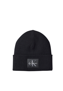 Men's Black Monologo Patch Beanie Calvin Klein LV04D8088G-UB1
