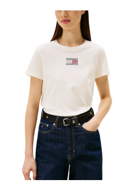 Women's Off White Tjw Reg Party Flag Tee Ext Tommy Jeans DW0DW21965-YBH