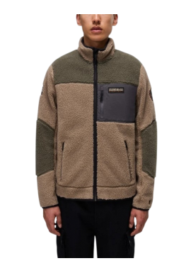 Men's Brown Yupik Full Zip Jacket Napapijri NP0A4GNS-MCD1