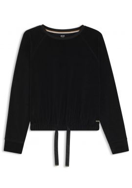 Women's Black Velour Sweatshirt Boss 50550724-001
