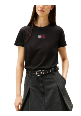 Women's Black Tjw Reg Party Flag Tee Ext Tommy Jeans DW0DW21965-BDS