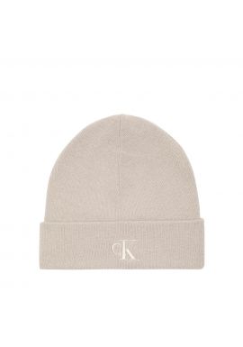Men's Beige CK Fine Rib Beanie Calvin Klein LV04D8020G-RMU