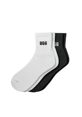 Women's White/Black Quinlin Logo Quarter 2Pack Socks UGG 1171623-WBLC
