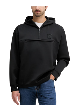 Men's Black Heavy Tricot Qtr Zip Anorak Hood Calvin Klein LV04RD212G-UB1