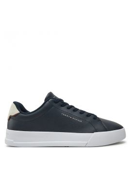 Men's Navy Blue TH Court Leather Detail Sneakers Tommy Hilfiger FM0FM05367-DW5