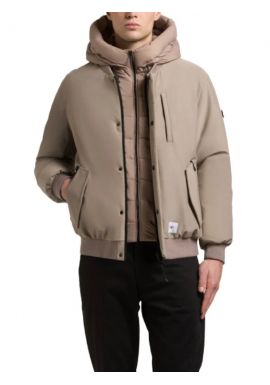 Men's Grey Clemat Bomber Jacket Khujo KJ2067JK253-123 GREIGE