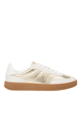 Women's Gold Leather Jackie Metallic Sneakers Tommy Hilfiger FW0FW09026-0HT