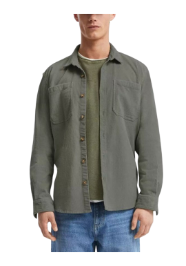 Men's Olive Green Corduroy Shirt S.Oliver 2170384-7929