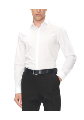 Men's White Slim Esntl Poplin Nos Str Sld Shirt Calvin Klein LV019EU000-XO0