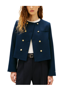 Women's Navy Blue Preppy Texture Lady Jacket Tommy Hilfiger WW0WW47792-C1G