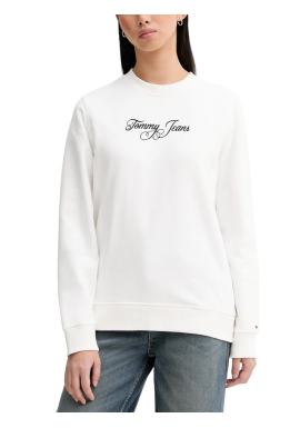 Women's White Tjw Reg Ess Logo 1 Crew Ext Tommy Jeans DW0DW21922-YBL