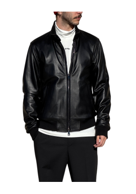Ανδρικό Δερμάτινο Μπουφάν Μαύρο Maffei 51220-NERO