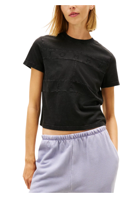 Women's Black Tjw Reg Sh Tonal Flag Tee Tommy Jeans DW0DW22539-BDS
