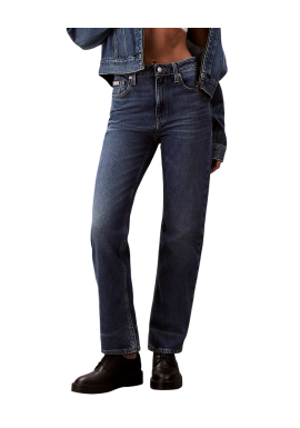 Women's Navy Blue High Rise Straight Stanton Jeans Calvin Klein LV047D743G-YYG