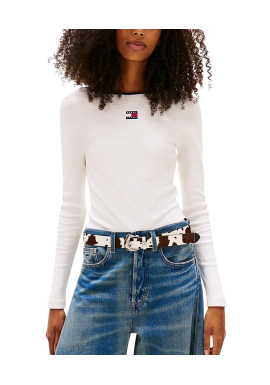 Γυναικεία Μακρυμάνικη Μπλούζα Λευκή Tommy Jeans DW0DW21839-YBL