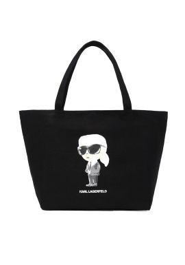 Women's Black Ikon Aquarelle Shopper Bag Karl Lagerfeld A2W50027-999 BLACK