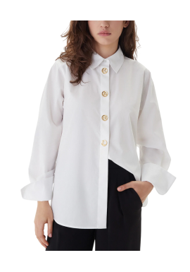 Women's White Karl Daily Poplin Shirt Karl Lagerfeld B1W11012-100 WHITE