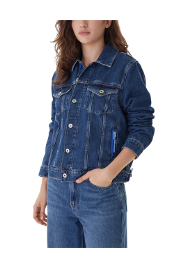 Women's Blue Klj Regular Denim Jacket Karl Lagerfeld Jeans A1W14002-1BM WASHED MID BLUE