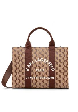 Γυναικεία K/Rsg Tote Τσάντα Καφέ Karl Lagerfeld B1W50021-2LO MONOGRAM NOUGAT