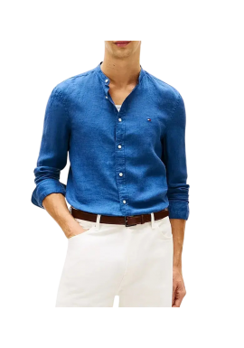 Ανδρικό Λινό Πουκάμισο Μπλε Tommy Hilfiger MW0MW39271-C3I