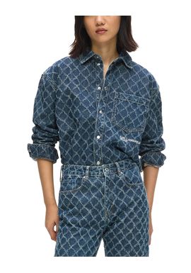 Women's Blue KLJ ARGYLE DENIM SHIRT Karl Lagerfeld Jeans B3W11008-A39 Argyle