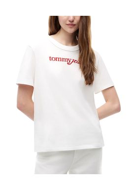 Women's White TJW RLX Script SS Tee Tommy Jeans DW0DW22812-YBL