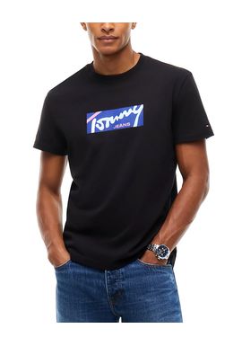 Ανδρικό T-shirt Μαύρο Tommy Jeans DM0DM23547-BDS