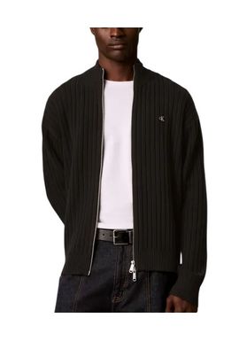 Men's Black Ls Vertical Texture Cttn Fz Swtr Calvin Klein LV04RH319G-UB1