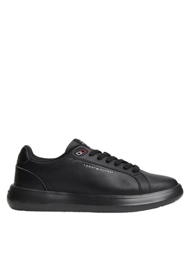 Ανδρικά Δερμάτινα Sneakers Μαύρα Tommy Hilfiger FM0FM06000-0GJ