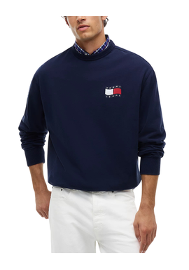 Men's Navy Blue TJM RLX WAVY FLAG SWEATSHIRT Tommy Jeans DM0DM23590-C1G