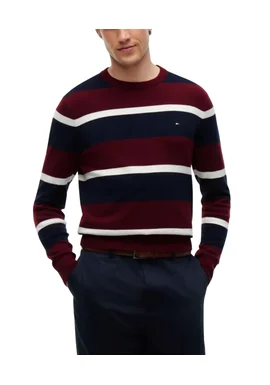 Men's Burgundy Pima Org Ctn Cashmere Crew Neck Jumper Tommy Hilfiger MW0MW28046-0A7