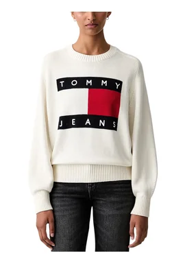 Women's Ecru TJW FLAG SWEATER EXT Tommy Jeans DW0DW23450-YBH