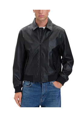 Men's Black Ls Faux Leather Bomber Jkt Calvin Klein LV04RH413G-UB1