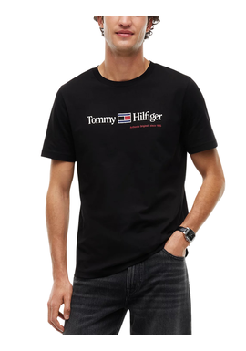 Men's Black BRAND LOVE RWB GRAPHIC TEE Tommy Hilfiger MW0MW44875-BDS