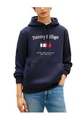 Men's Navy Blue TOMMY EMBRO FLAG HOODIE Tommy Hilfiger MW0MW42735-DW5