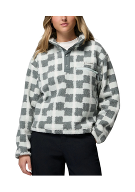 Women's Sedona Sage Helvetia II Printed Cropped Half Snap Fleece Columbia 2098501-343
